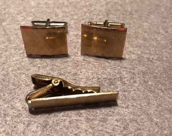 Vintage Cuff Links and Tie Clip