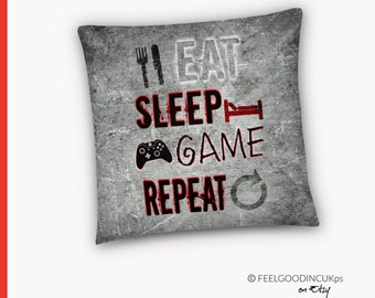 Red Xbox Pillow! Bring your Gaming Room to life with fun Gamer Throw Cushions! Great gift for teenage boys, boys bedrooms or game room decor