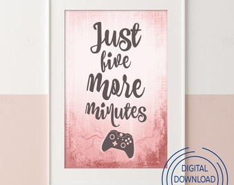 Girls Video Game Print, Girls Bedroom Decor, Pink Printable Digital Download, Pink Xbox Wall Art, Pink Printable Poster, Girls Room Decor