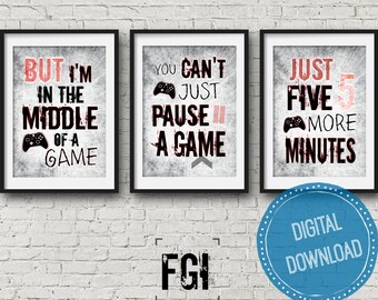 XBOX, GREY, Video Game Posters, Set of Three, Xbox Controller, Xbox Bedroom, Gamer, Teen boy, bedroom, game room, wall art, gift for gamer