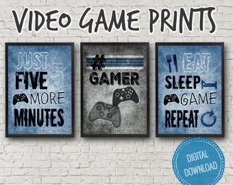 XBOX, Denim Blue, Video Game Posters, Xbox Controller, Xbox Bedroom, Gamer, Teenage boy, bedroom, game room, gift for gamer, Blue, wall art