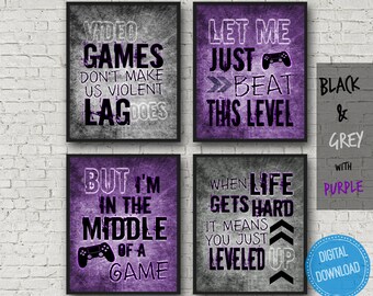 Purple Gamer Room Etsy