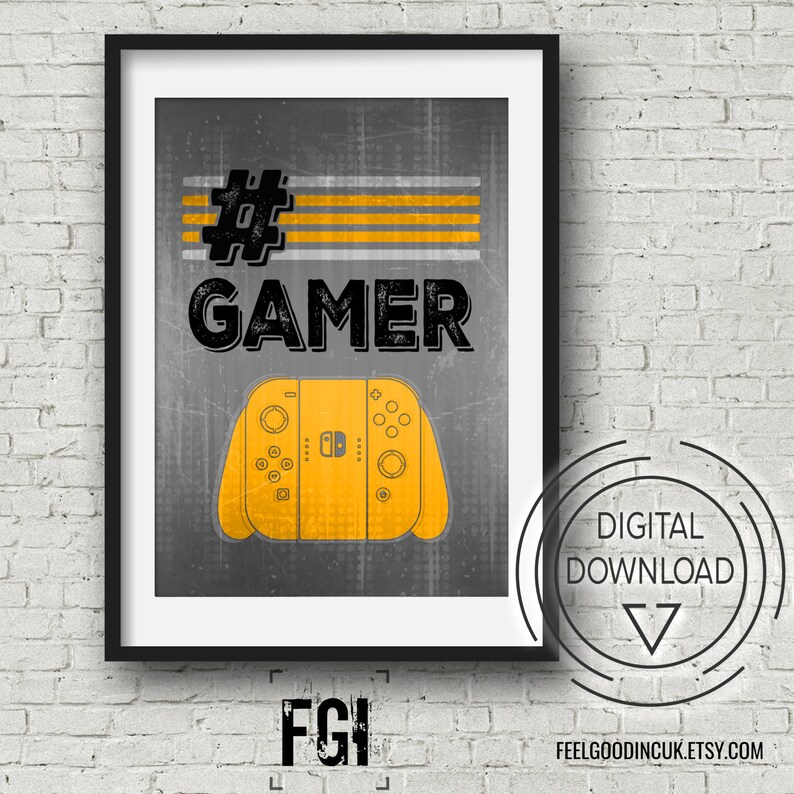game room decor teen boy wall art video game posters Set of four Nintendo Switch Video Game Prints for teen boy bedroom or gamer room