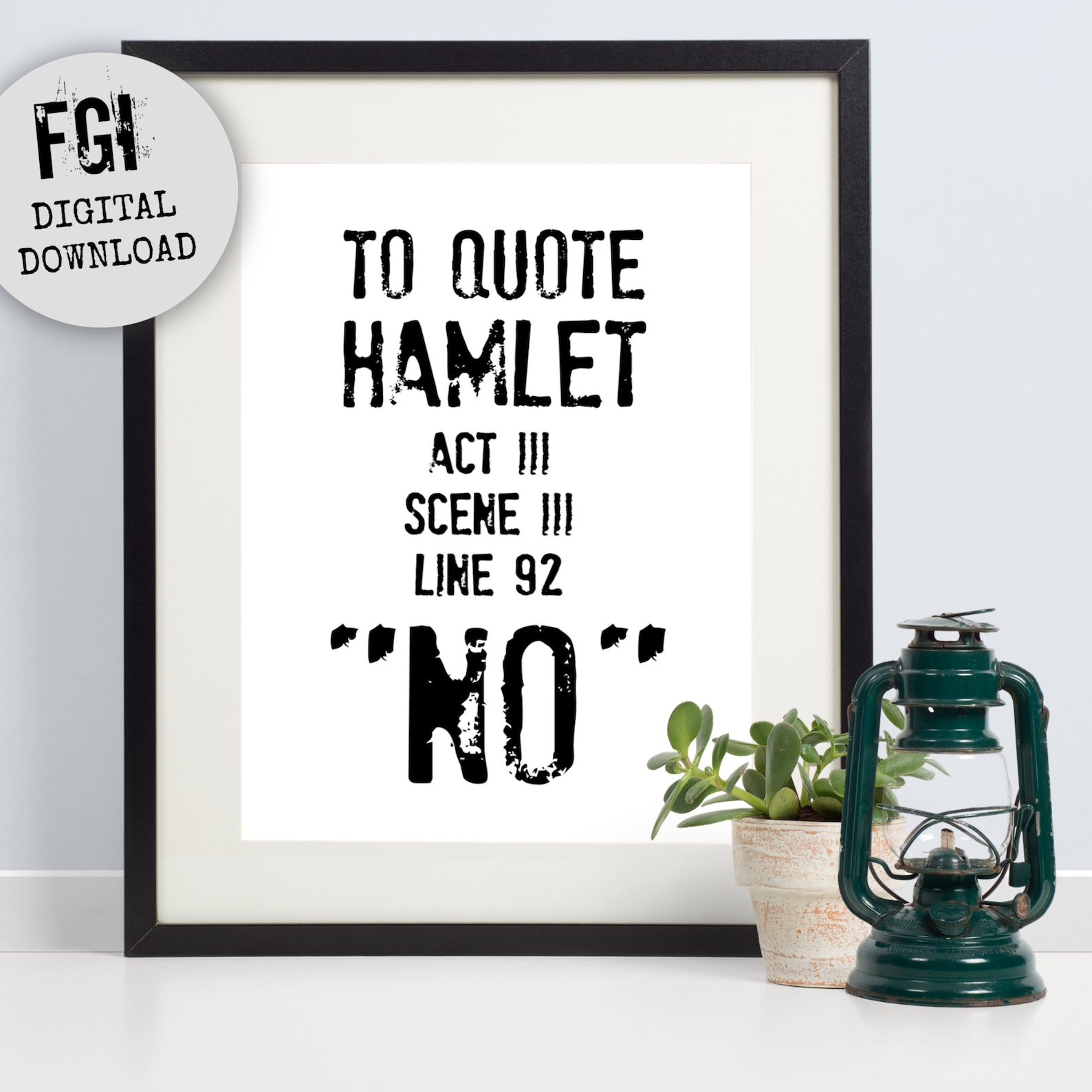 Hamlet Quote William Shakespeare Literary Gift to Quote Etsy