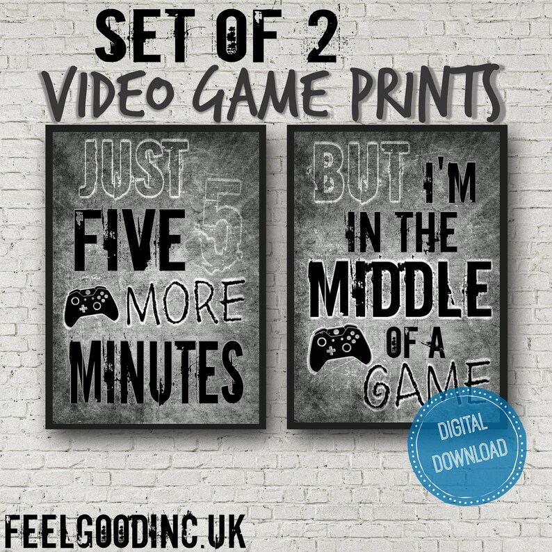 XBOX Wall Decor Just Five More Minutes but I'm in the Etsy Australia