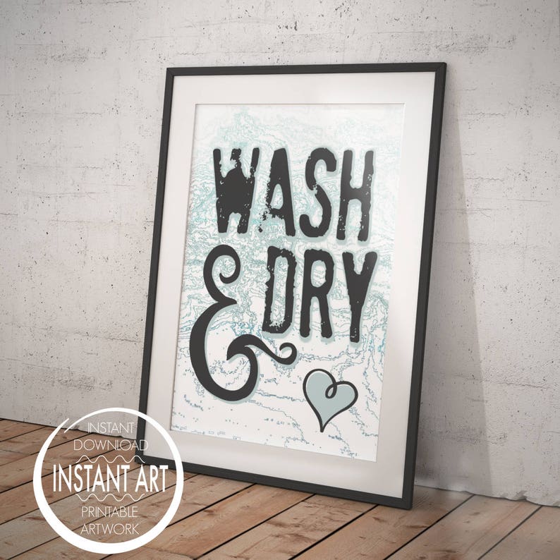 LAUNDRY ROOM DECOR Waschen & Trocknen Wäschezeichen | Etsy