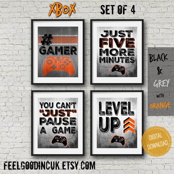game room decor teen boy wall art video game posters Set of four Nintendo Switch Video Game Prints for teen boy bedroom or gamer room