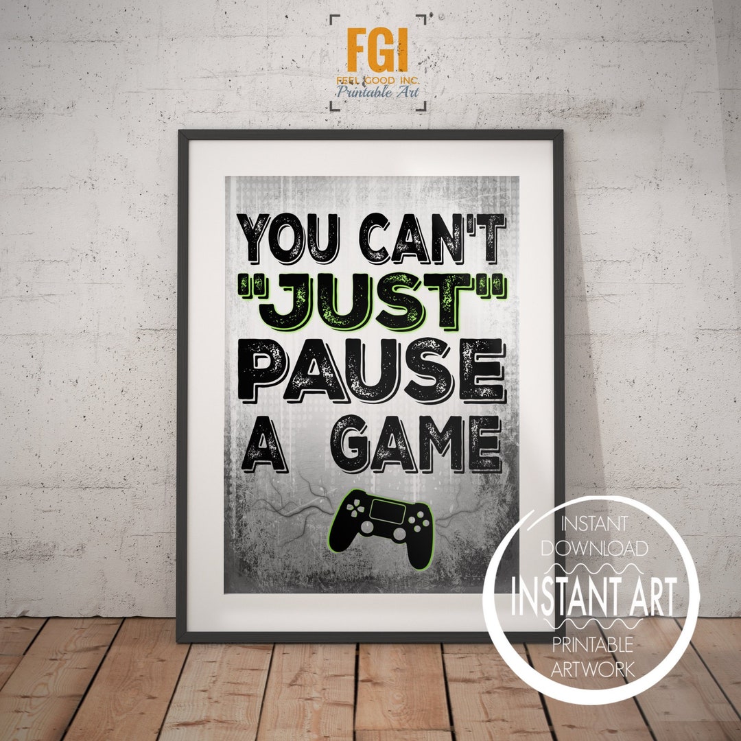 PLAYSTATION You Can't Just Pause a Game Video Game Etsy