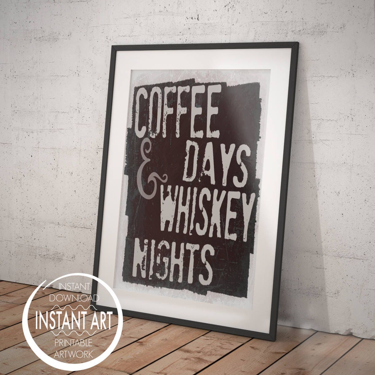 Coffee Days & Whiskey Nights Coffee Bar Sign Whiskey Gift Etsy