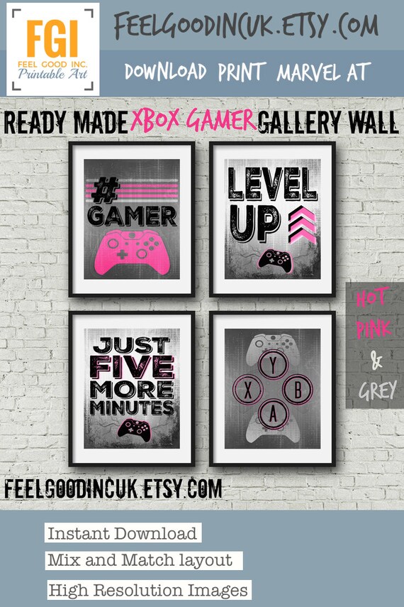 XBOX, Hot Pink, Set of Four Video Game Prints, Gamer Girl, Teen Girl  Bedroom, Teen Gift, Girls Video Game Poster, Girl Room, Pink Bedroom - Etsy