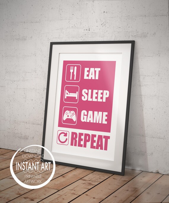 T Shirts Pour Homme Eat Sleep Jeu Repeter Gamer Drole Cadeau Neuf Enfants T Shirt T Shirt