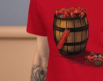 Crabs in a Barrel: crab t shirts, funny crab tee shirts