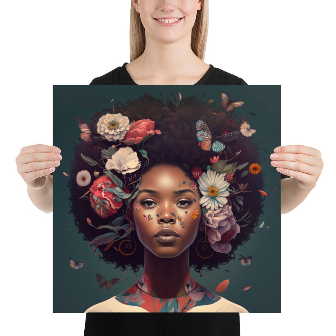 Black Girl Wall Art Black Girl Print Black Girl Poster African Woman