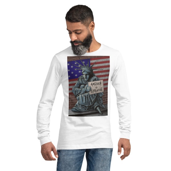 L’Amérique est chère Statue de la Liberté Unisexe Long Sleeve Tee
