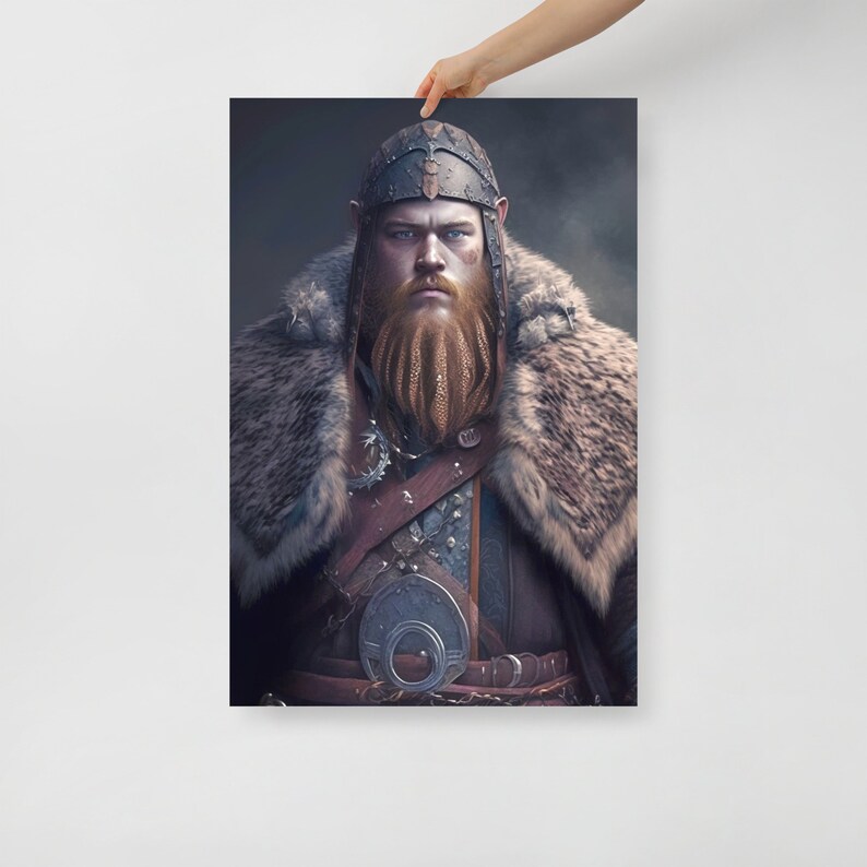 Viking Warrior Poster Etsy