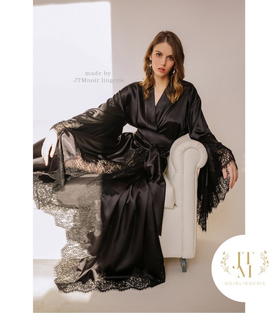 long black silk robe