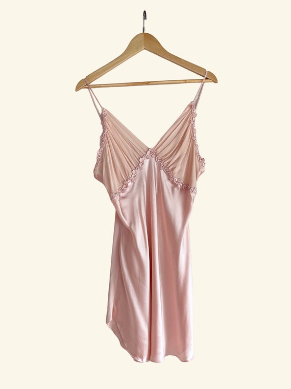 1990s Gold Label Victoria's Secret Pink Silk Slip 