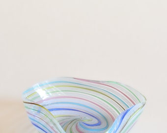 Italian Murano Latticino Glass Catchall