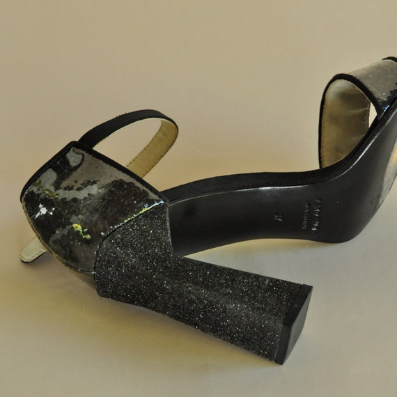 FW 1998 Miu Miu PVC Coated Glitter Heels, Made in… - image 10