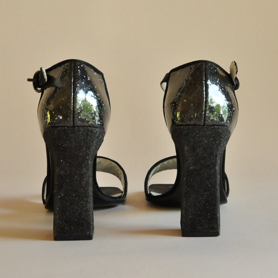 FW 1998 Miu Miu PVC Coated Glitter Heels, Made in… - image 4