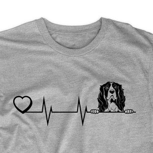 Springer Spaniel Heart Heartbeat T-Shirt - Dog Owner Gift - Springer Spaniel Mom Springer Spaniel Dad Shirt