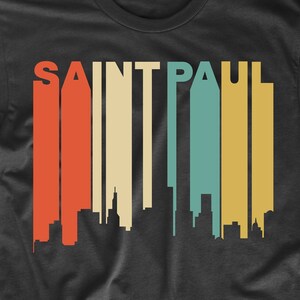 Saint Paul Shirt - Retro 1970&#39;s Style Saint Paul Minnesota Skyline T-Shirt - Men&#39;s St. Paul MN Shirt - Saint Paul Minnesota Shirt