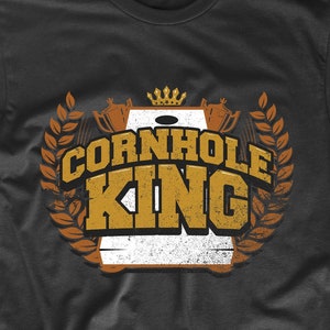 Men&#39;s Cornhole Shirt - Cornhole King Funny Cornhole Tournament T-Shirt