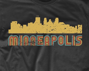 Men's Minneapolis Shirt - Retro Vintage Style Minneapolis Minnesota Skyline T-Shirt