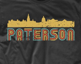 Men's Paterson Shirt - Retro Vintage Style Paterson New Jersey Skyline T-Shirt