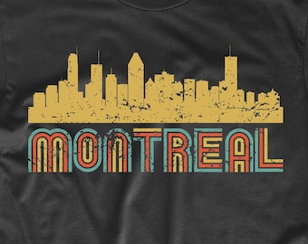 Men's Montreal Shirt - Retro Vintage Style Montreal Quebec Canada Skyline T-Shirt