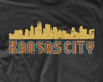 Men's Kansas City Shirt - Retro Vintage Style Kansas City Kansas Skyline T-Shirt