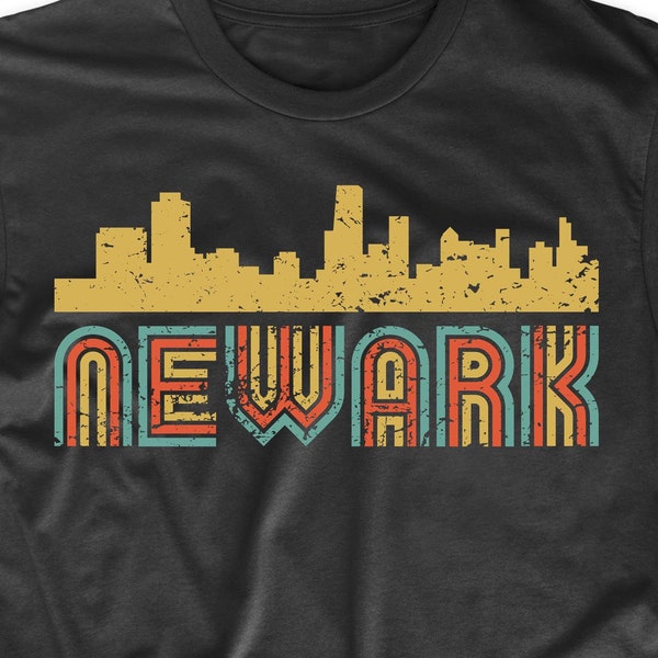 Men's Newark Shirt - Retro Vintage Style Newark New Jersey Skyline T-Shirt