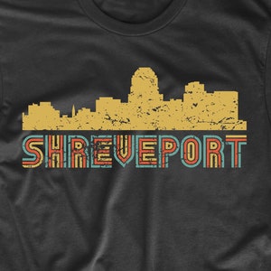 Men's Shreveport Shirt - Retro Vintage Style Shreveport Louisiana Skyline T-Shirt