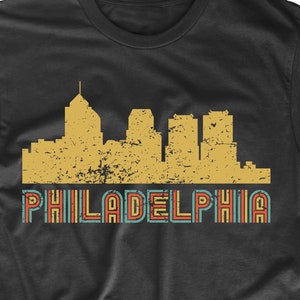 Men&#39;s Philadelphia Shirt - Retro Vintage Style Philadelphia Pennsylvania Skyline T-Shirt