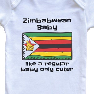 Zimbabwean Baby Like A Regular Baby Only Cuter Funny Zimbabwe Flag Baby Bodysuit - Funny Baby Shower Gift