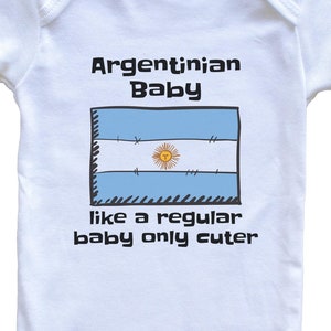 Argentinian Baby Like A Regular Baby Only Cuter Funny Argentina Flag Baby Bodysuit - Funny Baby Shower Gift