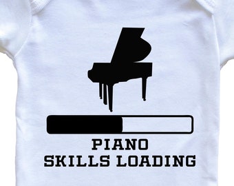 Piano Skills Loading Baby Bodysuit - Funny Piano Baby One Piece