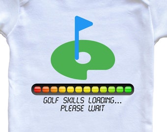 Golf   Baby Bodysuit - Golf Skills Loading Please Wait Funny Baby One Piece Bodysuit