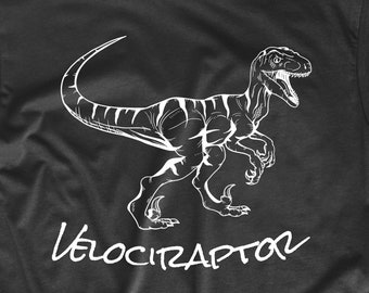 Men's Dinosaur Shirt - Velociraptor Sketch Cool Prehistoric Animal Raptor Dinosaur T-Shirt