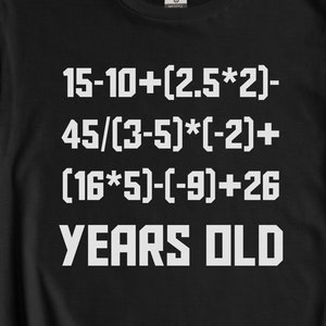 Funny 80th Birthday Math Shirt - 80 Years Old Algebra Equation T-Shirt - 80th Birthday Math Gift - Math Problem Shirt for Math Teacher