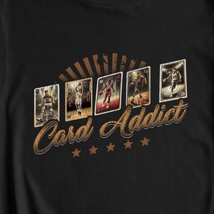 Cadeau de collectionneur de cartes de basket-ball amusantes - T-shirt accro aux cartes rétro - T-shirt de cartes de sport