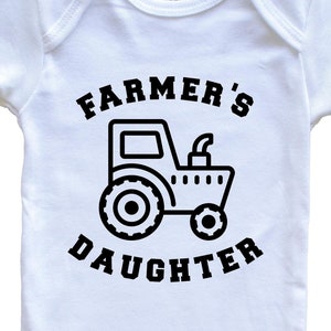 Farmer&#39;s Daughter Baby Bodysuit - Funny Farming   Baby Bodysuit - Farm Tractor Cute One Piece Baby Bodysuit