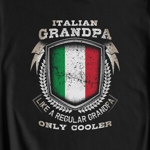 Italian Grandpa Shirt - Funny Italy Gift for Grandpa - Italian Flag T-Shirt - Italian Grandpa Like A Regular Grandpa Only Cooler