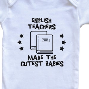 Body de bebé con diseño divertido de profesora de inglés: las profesoras de inglés crean los trajes de baño para bebés más bonitos