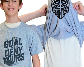 My Goal Is To Deny Yours Hockey Quote Flip Shirt - Funny Goalie Mask Flip Tee