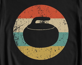 Curling Shirt - Vintage Retro Curling Stone T-Shirt - Curling Gift - Curling Icon Shirt