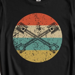 Car Mechanic Shirt - Muscle Car Guy Gift - Retro Car Engine Pistons Icon T-Shirt - Car Guy Shirt