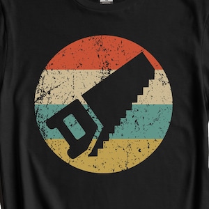 Carpentry Shirt - Carpenter Gift - Vintage Retro Handsaw T-Shirt - Carpenter Icon Shirt
