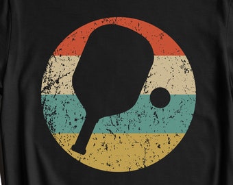 Pickleball Shirt - Pickleball Gift - Retro Pickleball Paddle Icon T-Shirt