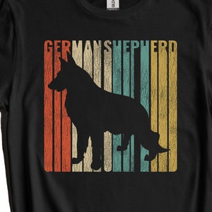 German Shepherd Shirt - Retro German Shepherd T-Shirt - Gift for German Shepherd Owner - Dog Silhouette Cracked Worn Distressed Vintage Look